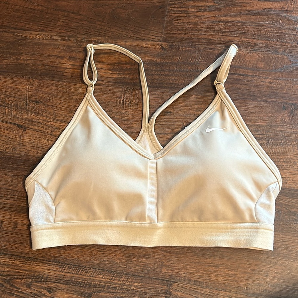 Nike sports bra, XS, EUC, cream colored